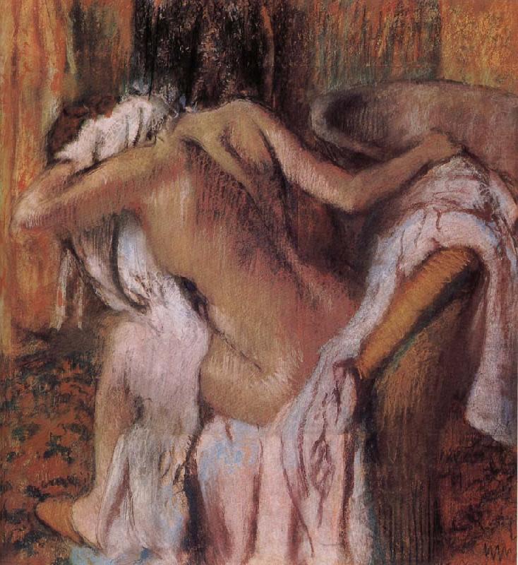 After bath, Edgar Degas